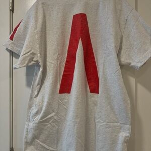 Balenciaga Gray Tee with Red Accents